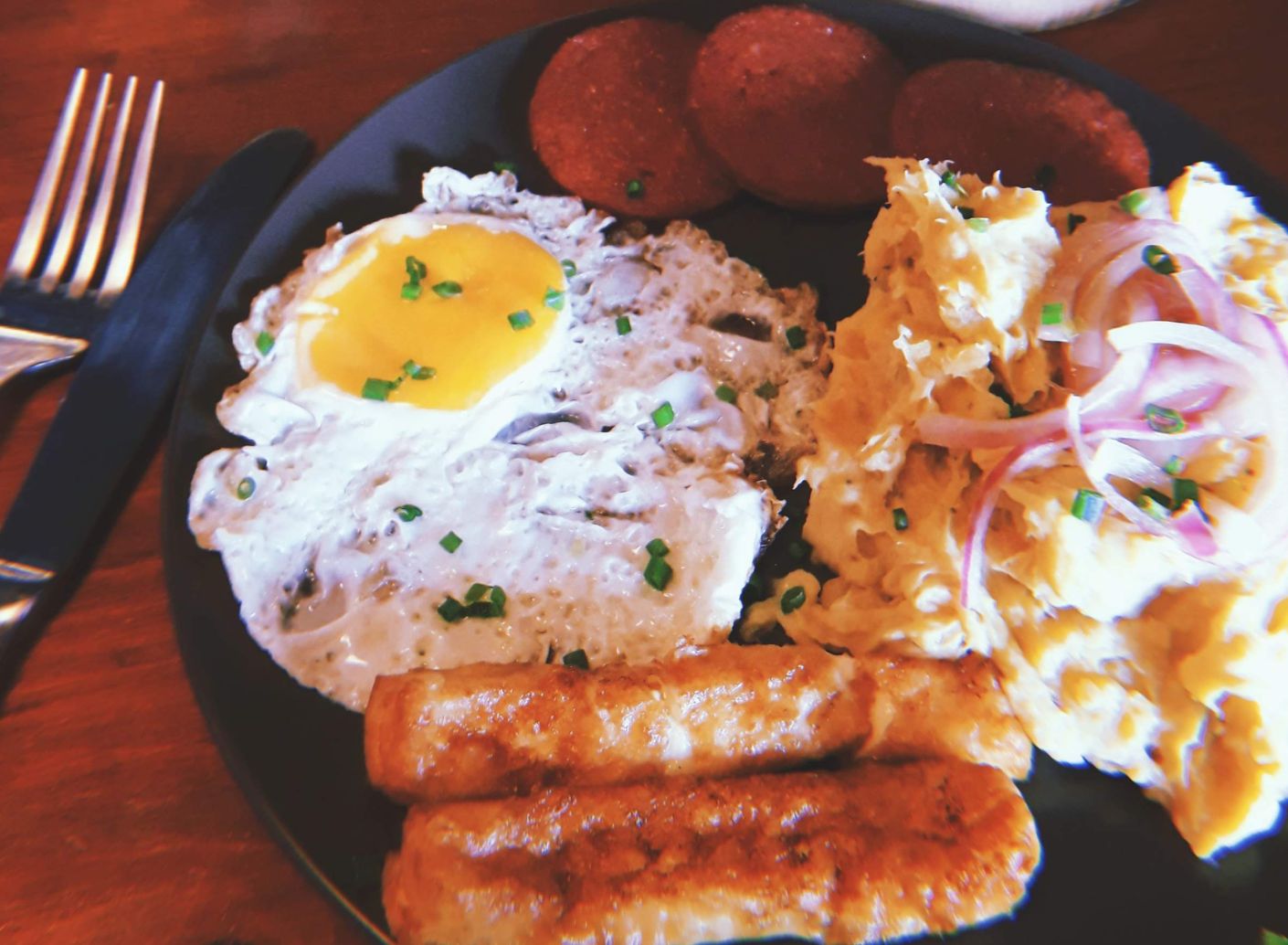 Mangú dominicano con los tres golpes